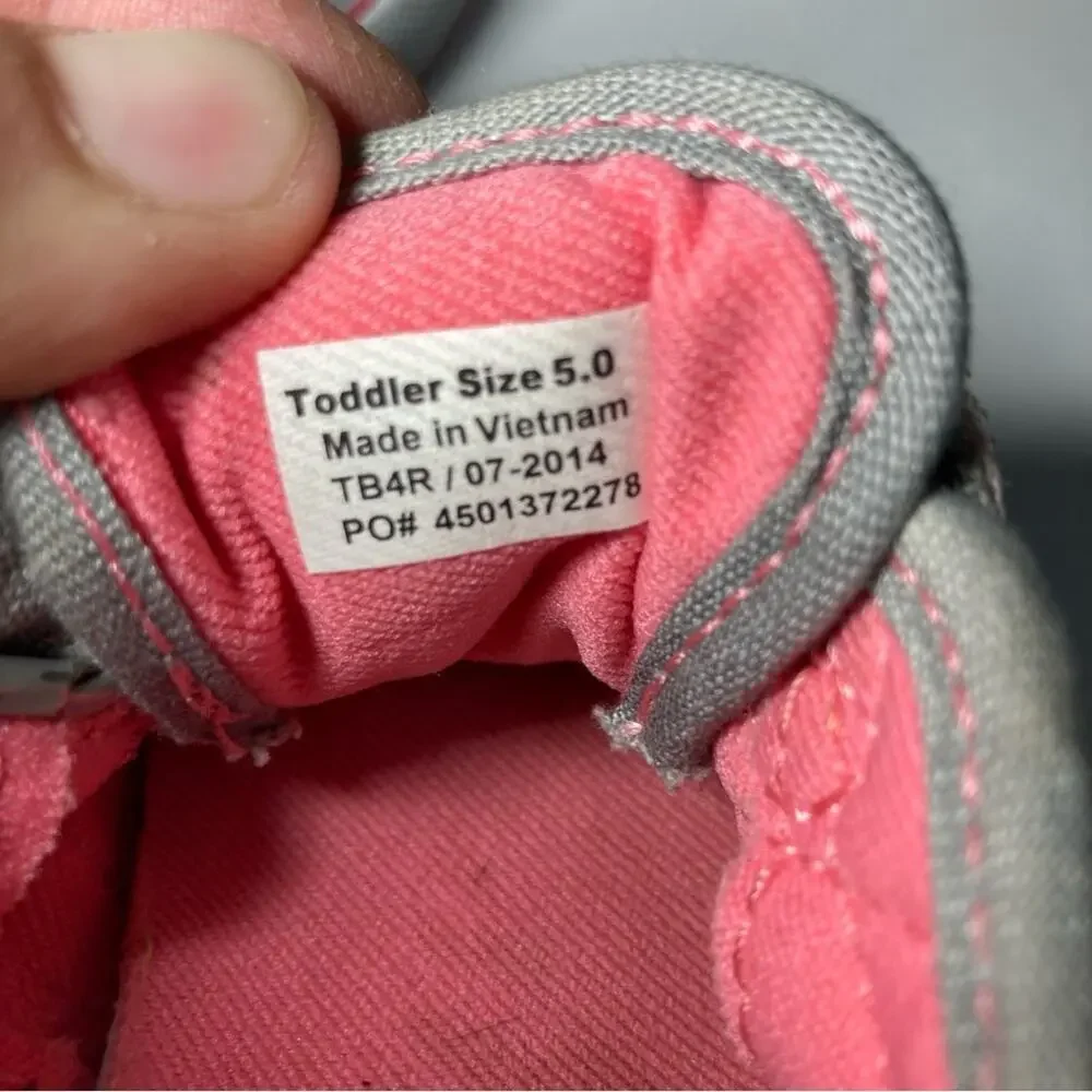Vans Gray Pink Skate Double Velcro Strap Sneakers Shoes Toddler 5